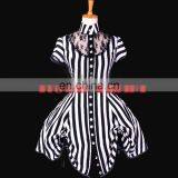Rose Team-Free Shipping Custom-made Black and White Stripe Ball Gown Costume Medieval Victorian Dress thumbnail-1