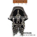 Black Great Star Pattern Woman Cardigan Shawl Style With Fringes Crochet Sweater Pattern thumbnail-3