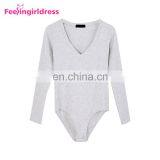 Fashion Autumn Khaki Long Sleeve Winter Thong Bodysuit Jumpsuit Fancy Romper thumbnail-3