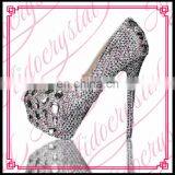 Aidocrystal Wholesale White Platform Pumps 14cm Crystal Rhinestones Women High Heel Shoes thumbnail-1