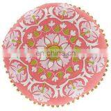 Mexican Style Fabric Round Pillow Cushion Cover Embroidery Design thumbnail-1