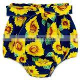 Wholesale Latest Design Sunflower Baby Girls Short Pants Bowtie Summer Girls Shorts thumbnail-1