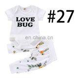 "love Bug" 2019 Floral Print Baby White Rompers & Pants 2pcs Set thumbnail-2