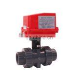 CTF-002 20NM 220V UPVC 5 Wire 6 Wire Double Union Thread Glue DN32 DN40 Pvc Motorized Electric Actuated Ball Valve for Water