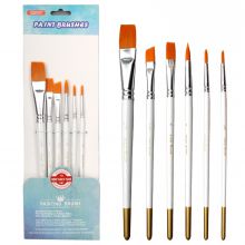 Worison brand OEM and stock 6 pcs white handle acrylic gouache oil watercolorpaint brush set