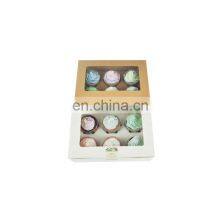 Kraft Paper Box Holes Cupcake Box With Window Dessert Macaron Cookies Candy Snacks Packing for Gift Party thumbnail-2