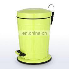 Embossed Yellow Garbage Waste Bin Set With Toilet Brush Stainless Steel Waste Bin Bathroom Sets for Household Cleaning thumbnail-1