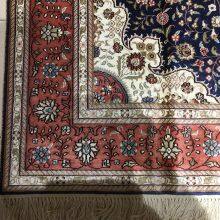 Yamei Lagend Blue Color Persian Silk Carpet and Rug 4x6ft thumbnail-4