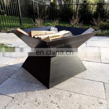ODM OEM design  Customized size Outdoor Metal Firepit Square Table Backyard