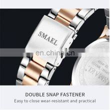 SMAEL 9180 Quartz Watch For Men SMAEL Golden Watches Waterproof Auto Date Male Clock Analog Stainless Steel Watches thumbnail-5
