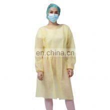 Industry Use Dustproof Laboratory Impervious Disposable Yellow Isolation Cover Gown