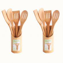 Bamboo Kitchen Utensil With Silicon Case,Wholesale Bamboo Utensil Set From China thumbnail-5