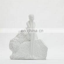 Modern White Hand Painting Gold Ceramic Luxury Girl Home Accessories Living Room Decoration thumbnail-5