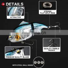 JOHNCOO 115mm Crankbaits Slow Sinking Jointed Hard Bait Artificial VIB Bass Fishing Lures thumbnail-2