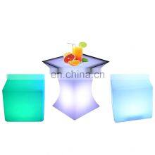 Cube Light 16 Colors Rechargeable Led Chair Counter Stool Event Tables Bar Chair Cube Lawn Stool thumbnail-1