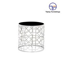 Modern Style Elegant Side Table Leisure Style End Table Round Stainless Steel Bed Side Tables for live Room Bedroom