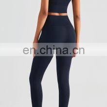 Custom Logo Wholesale Women Dancing Yoga Set Gym Fitness Wear Adjustable Shoulder Strap Sexy Bra Leggings 2 Piece Set Suit thumbnail-3