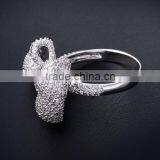 Top Quality Jewelry Dongguan Factory CZ Jewelry Bow Tie Shape Fine Set Women Ring thumbnail-4