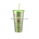 Double Wall Plastic Straw Mug With Paper Instert thumbnail-3