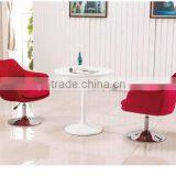 Red Color Steel Base Fabric Dining Chair With Modern Design for Home thumbnail-1