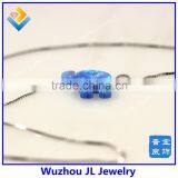 2015 New Arrived Synthetic Light Blue Opal Elephant Pendant With Fashion S925 Sterling Silver Chain Necklace thumbnail-5