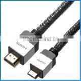Standard HD tv To Mini Cable HD TV Cable Sleeving Purple Braided Cable High Speed Connect Wire For 3D TV Support 1080P Cable thumbnail-1