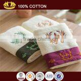 100% Cotton Bordered OEM Embroidery Luxury White Hotel Face Towel