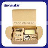 5pcs High Quality Custom DIY Rubber Wooden Stamp Set With Ink Pad thumbnail-3