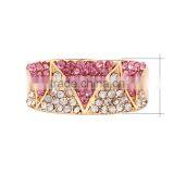 Zinc Alloy Pink White Rhinestone Full Jewelled Latest Molded Rose Gold Finger Ring thumbnail-3