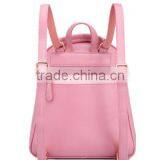 Hot Pink Leather Girls Backpack , Shopping Travel Bag thumbnail-2