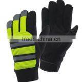 Artificial Leather Mechanic Gloves - High Visibility