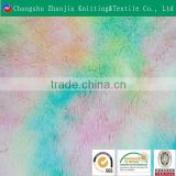 rainbow coloured printed knitted polyester plush soft velvet fabric wholesale