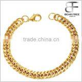 Mens 18k Gold Plated Heavy Hip Hop Cuban 8mm Bracelet thumbnail-1