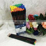 Standard Size Triangular Shape Soft Wood 72pcs Matt Black Body HB Pencil With Eraser thumbnail-1