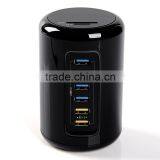 6 Port High-speed USB 3.0 Hub 4 Universal + 2 BC 1.2 Charging Ports With SD / TF Card Reader & Power Adapter Suit for American