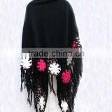 New style knitting ladies capes with flower