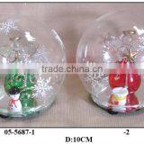 Hand Painted Clear Glass Christmas Ball With LED Light thumbnail-2