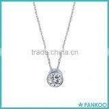 Jewellery Jewelry 1 ct Round Clear Cubic Zirconia CZ Silver Solitaire Pendant Necklace 18"