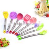 High Quality Food Grade 8-Piece Stainless Steel Handle Silicone Kitchen Tools,Cooking Utensil