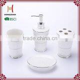 White New Carved Desgin Bathroom Accessories Sets thumbnail-2