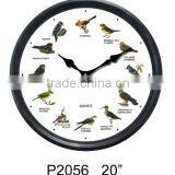 Large Promotional Plastic Bird Sounds Wall Clock thumbnail-1