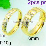 2015 New Fashion Crystal Ring Golden Plated Stainless Steel Ring Love Rings thumbnail-1