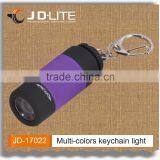 Fashion Multi-Colored Rotate Switch Mini Led Flashlight Keychain Plastic Keychain Light Led Keychain Flashlight