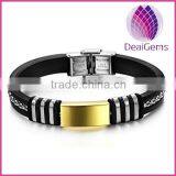 2014 Popular stainless steel and silicone bracelet for men