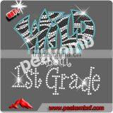 High Korean Rhinestone T-Shirt Zebra Iron on Tranfers Wild About Kindergarten Rhinestone Applique Design thumbnail-3