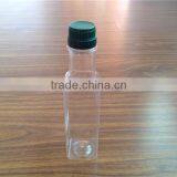 250ml Sqare Clear Cooking Olive Oil Pet Bottle With Plastic Lid
