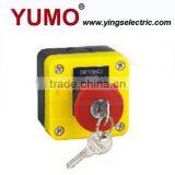 LAY5-J188H29 1red Mushroom Head Pushbutton 40mm Latching Key Release Pushbutton With Control Box thumbnail-1
