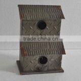 Adorable Industrial Galvenized Metal Bird Feeder House thumbnail-5