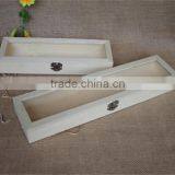 Natural Wholesale Unfinished Wooden Long Stem Rose Box With Clear Lid thumbnail-3