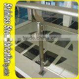 Brushed Stainless Steel Pipe and Glass Balcony Railing Designs thumbnail-3